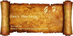 Geri Hartvig névjegykártya